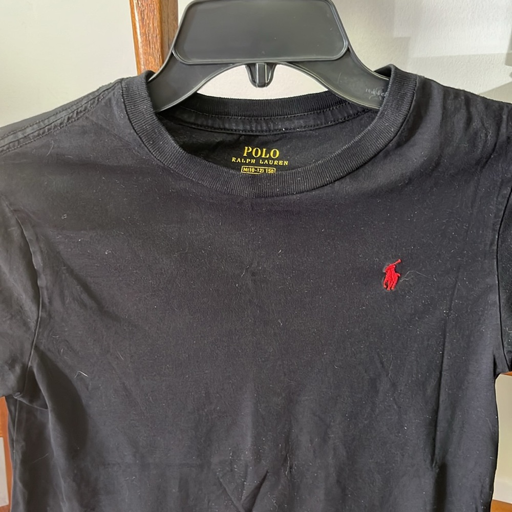 Polo Ralph Lauren Black Shirt Sleeve T Shirt Size M (10-12)